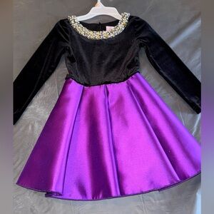 Zoe Ltd Black Dress with Gold and Silver Embellishments